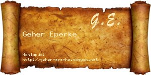 Geher Eperke névjegykártya